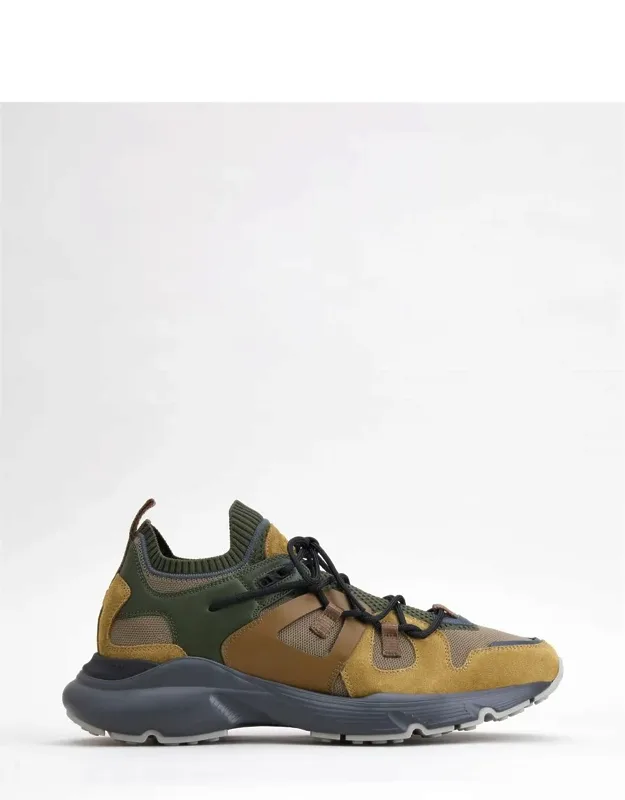Leather And Technical Fabric Sneakers