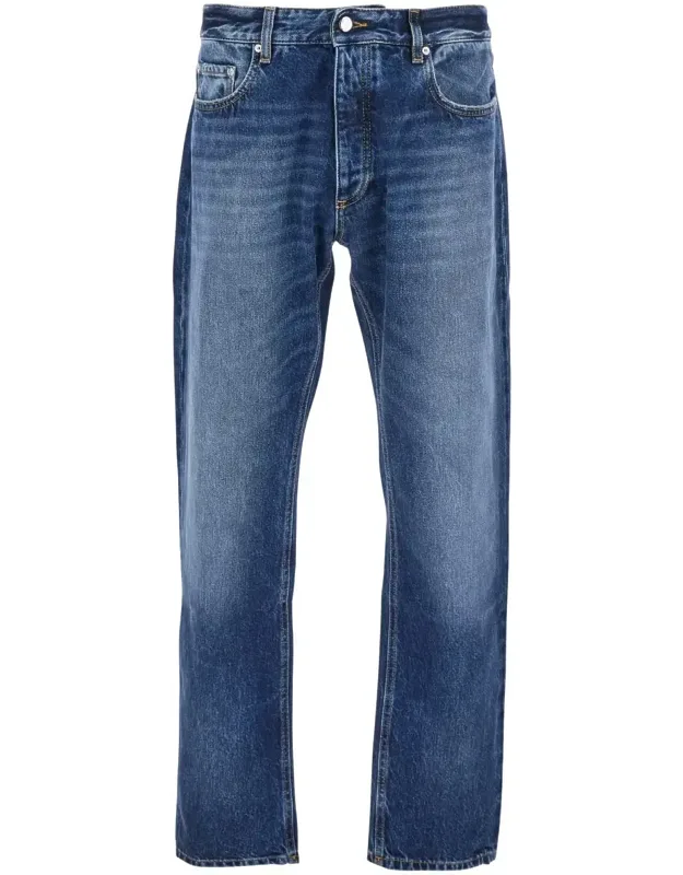 Kanye 5-pocket Jeans With Logo Patch In Cotton Denim
