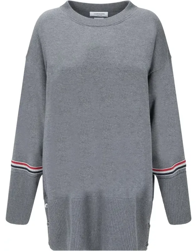 Knitwear Virgin Wool Sweater, Ribbed Crew Neck