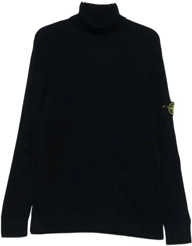 Ribbed Wool Turtleneck Pullover