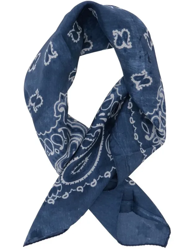 Scarf With Bandana Print And Logo Lettering In Silk