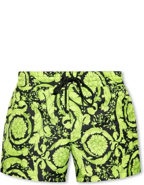 Barocco Print Logo Swim Shorts