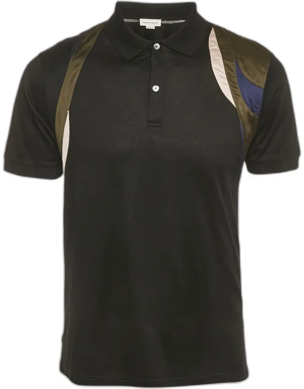 Cotton Panel Detail Polo T-shirt