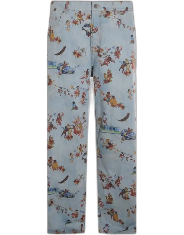 Multicolor Cotton Denim Jeans