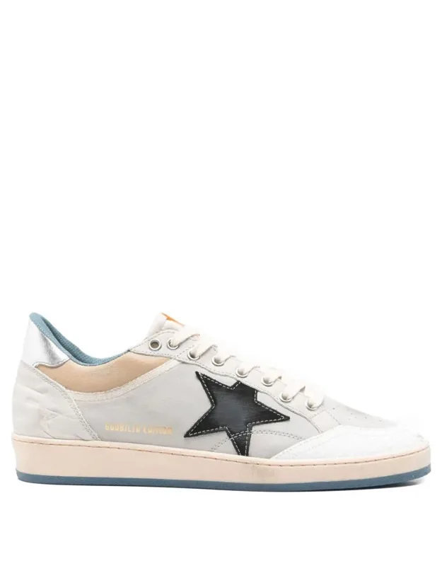 "ballstar Nubuck And Nylon Upper Crack Leather Toe Sneakers"