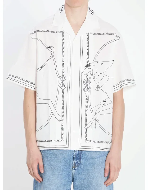 Jean Shirt With Camp Collar And Boxy Sleeves