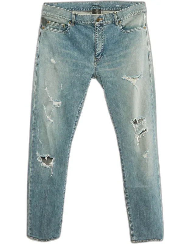 Distressed Denim Low Waist Jeans