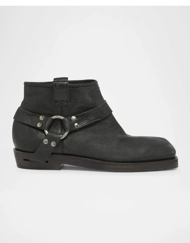 Biker Calfskin Ankle Boots