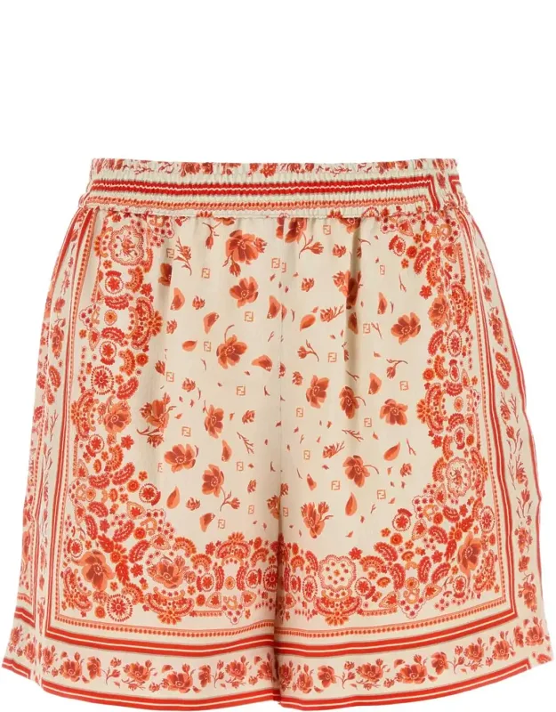 Printed Silk Shorts