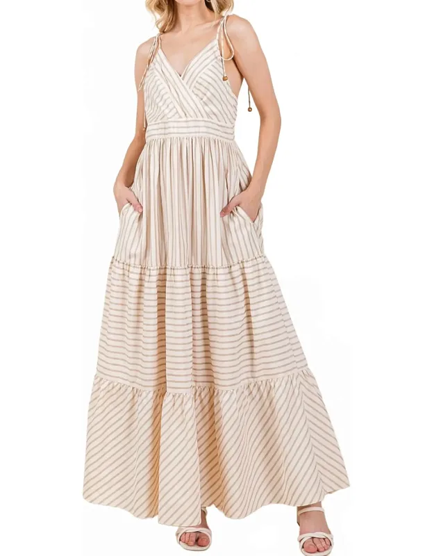 Waves Striped Maxi Sundress