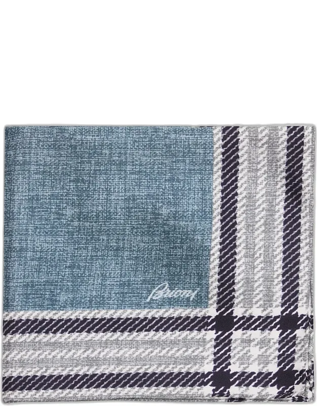 Silk Check-trim Pocket Square