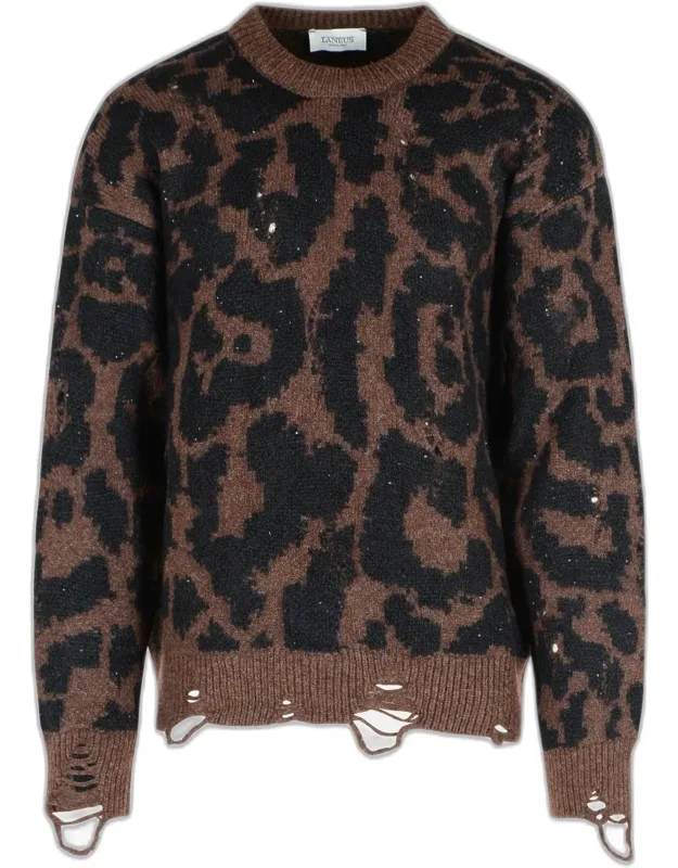 Two-tone Merino Wool Blend Sweater