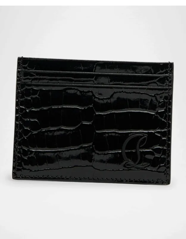Mooncrest Croc-print Leather Card Holder