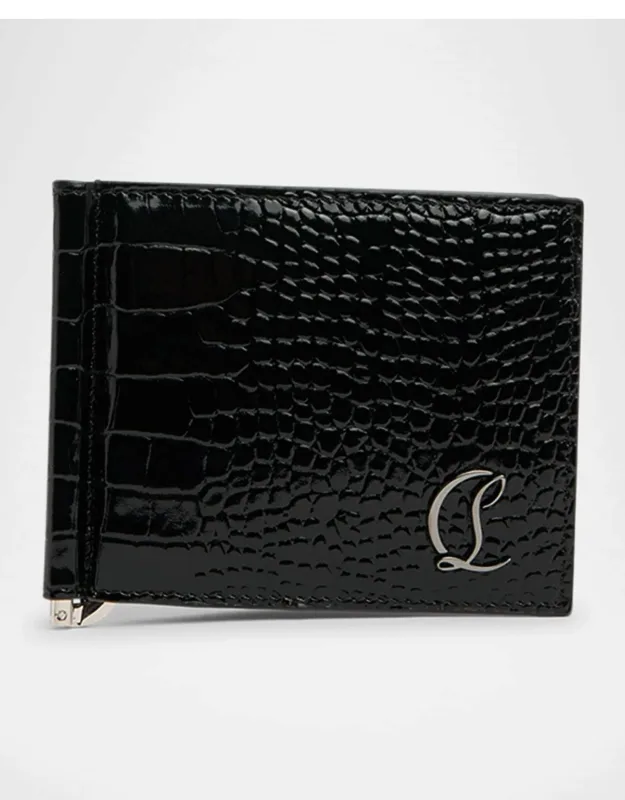Mooncrest Croc-print Leather Money Clip Wallet
