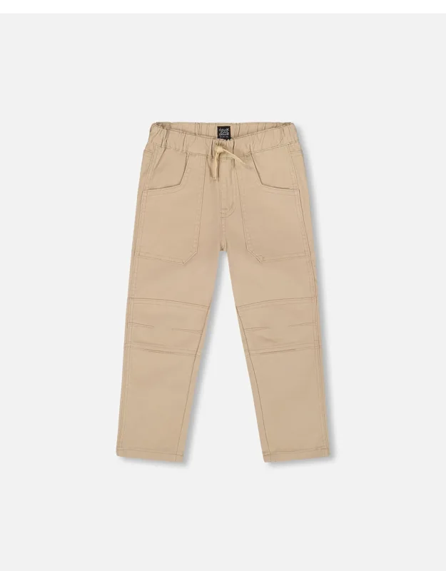 Twill Jogger Pants With Patch Pockets