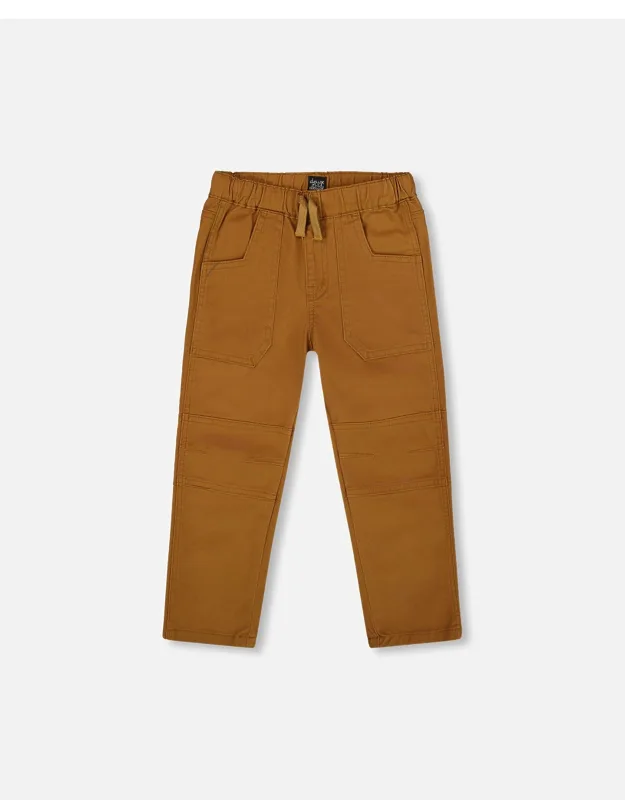 Twill Jogger Pants With Patch Pockets