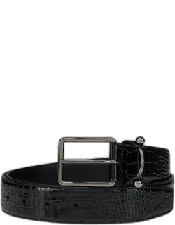 Chambeliss Alligator-effect Leather Belt