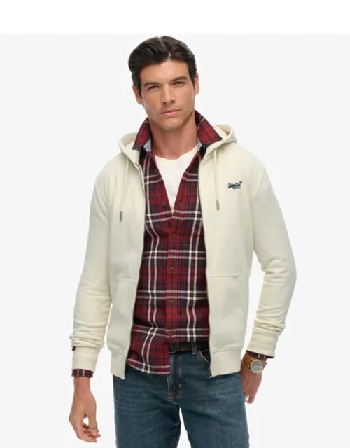 Essential Logo Half Brushed Zip Hoodie