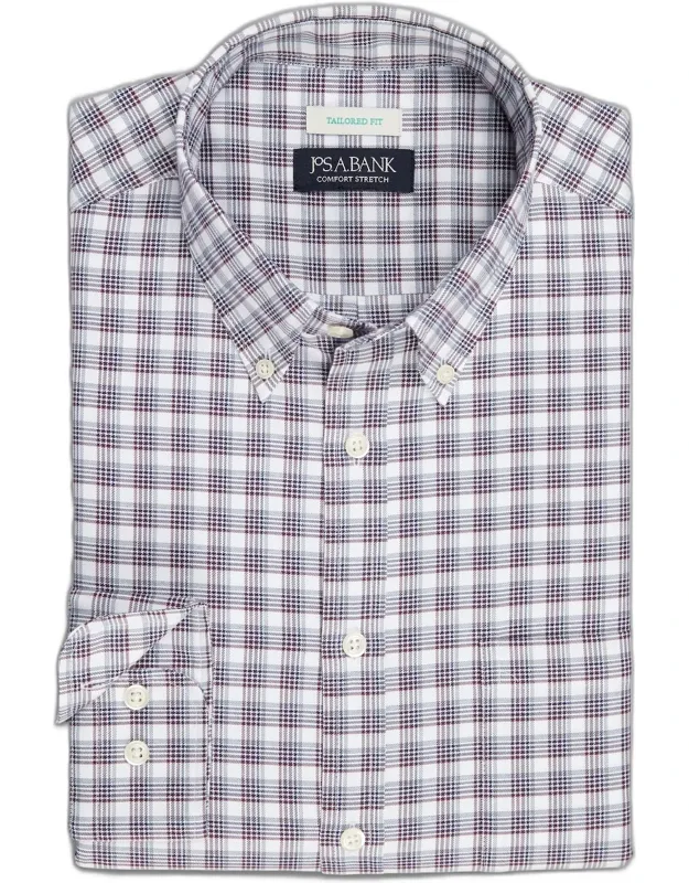 Tailored Fit Check Long Sleeve Casual Shirt