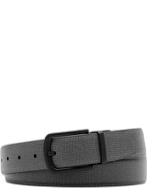 Saffiano Leather Reversible Pin Belt