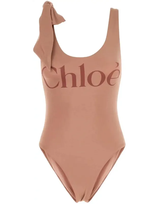 Antiqued Pink Stretch Nylon Swimsuit