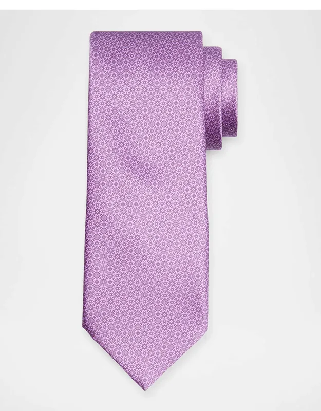 Tonal Geometric Silk Tie