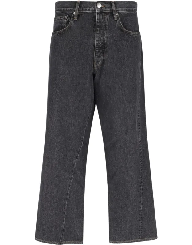 Wide Twist Straight Jeans