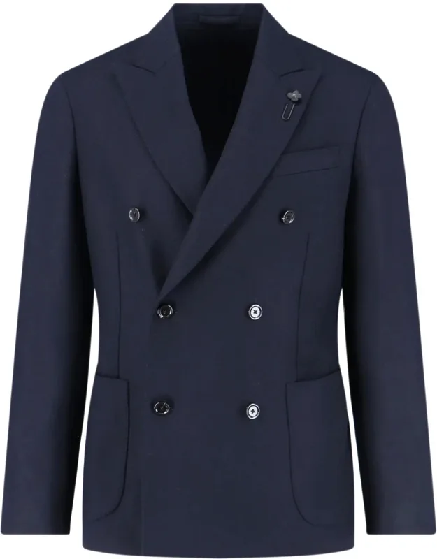 Double-breasted Blazer In Wool And Cashmere Blend