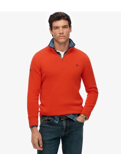 Cotton Half Zip Knit Jumper