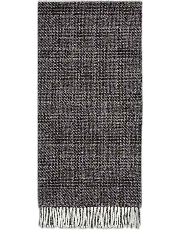 Houndstooth Plaid Silk Cashmere Scarf