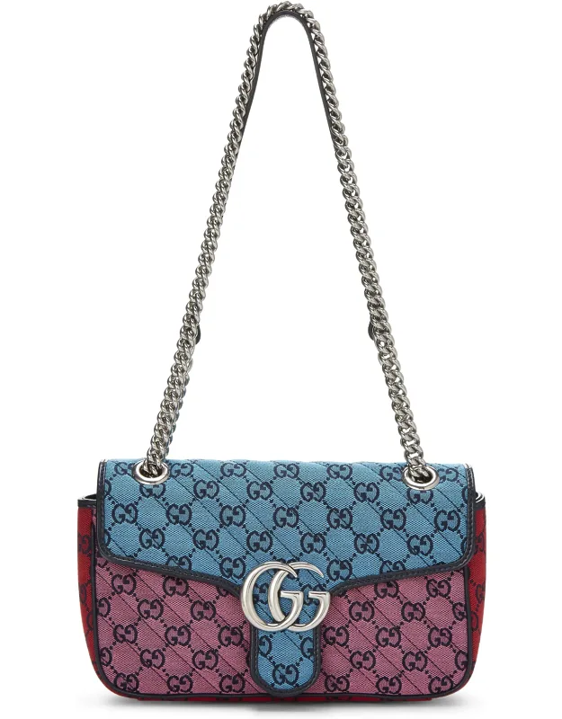 Multicolored Gg Canvas Marmont Shoulder Bag Small