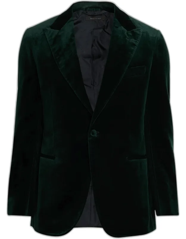 Velvet Single-breasted Blazer