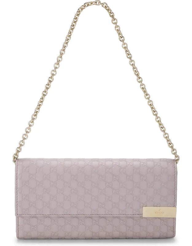 Microguccissima Leather Wallet On Chain (woc)