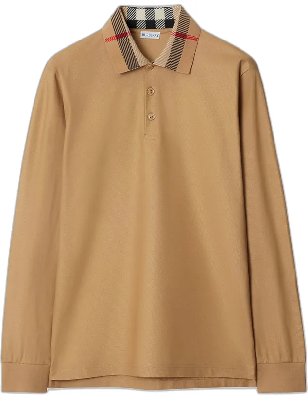 Cody Cotton Slim Fit Long-sleeve Check Collar Polo Shirt