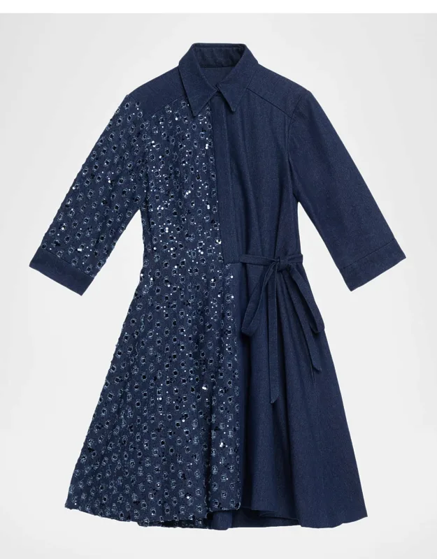 Distressed Denim Mini Shirtdress