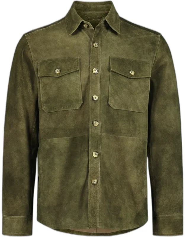 Manzo Suede Flap-pocket Field Jacket