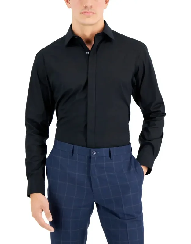 Dress Shirt Regular Fit Long Sleeve Button-up Formal