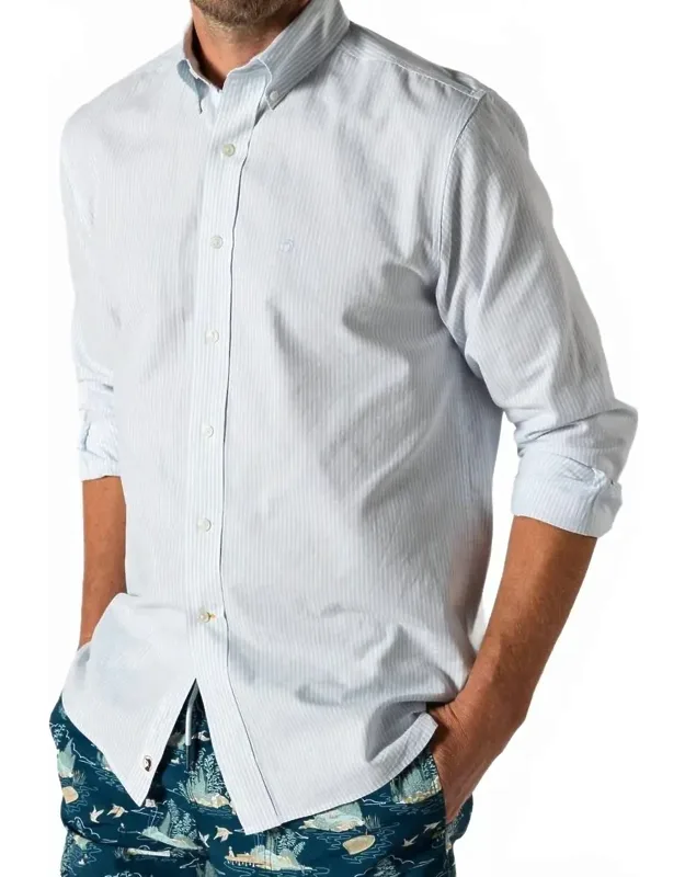 Collins Stripe Cotton Oxford Sport Shirt