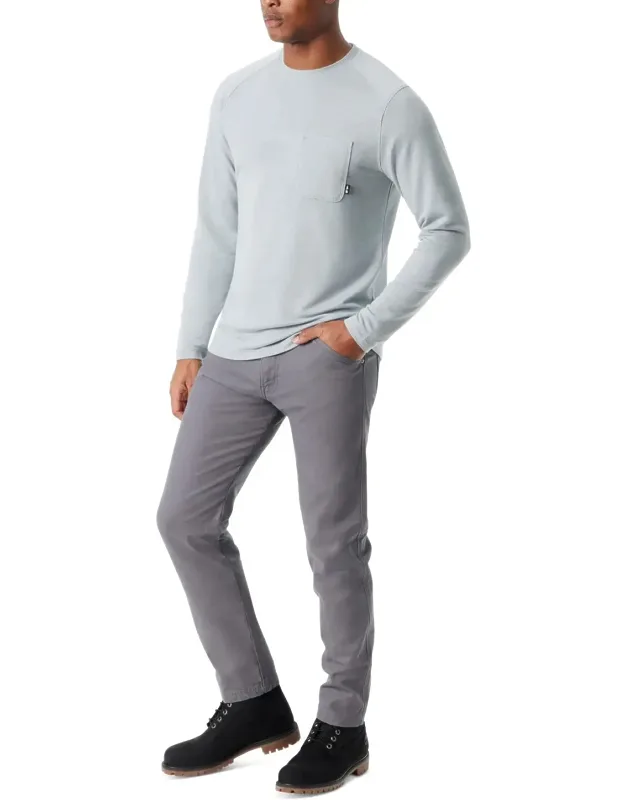 T-shirt Long Sleeve Ribbed Crew Neck