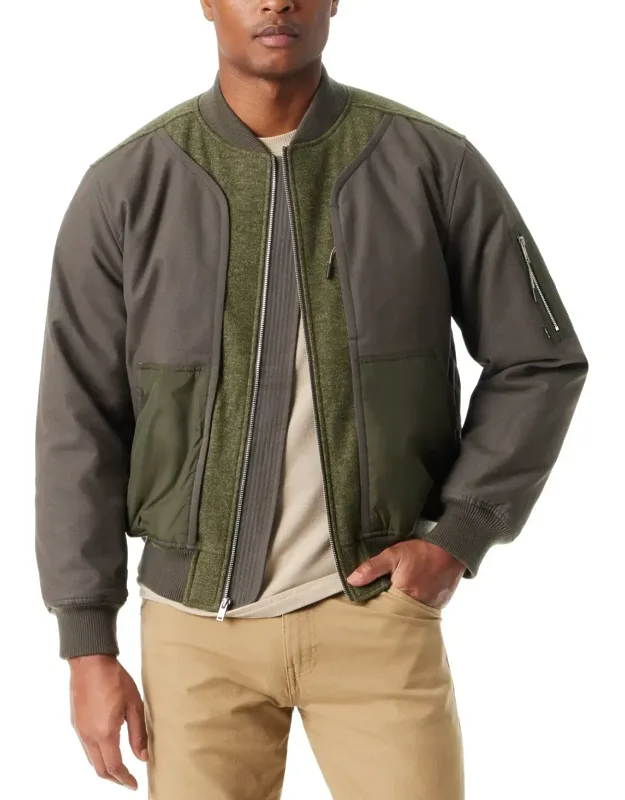 Hero Mixed Media Bomber Jacket