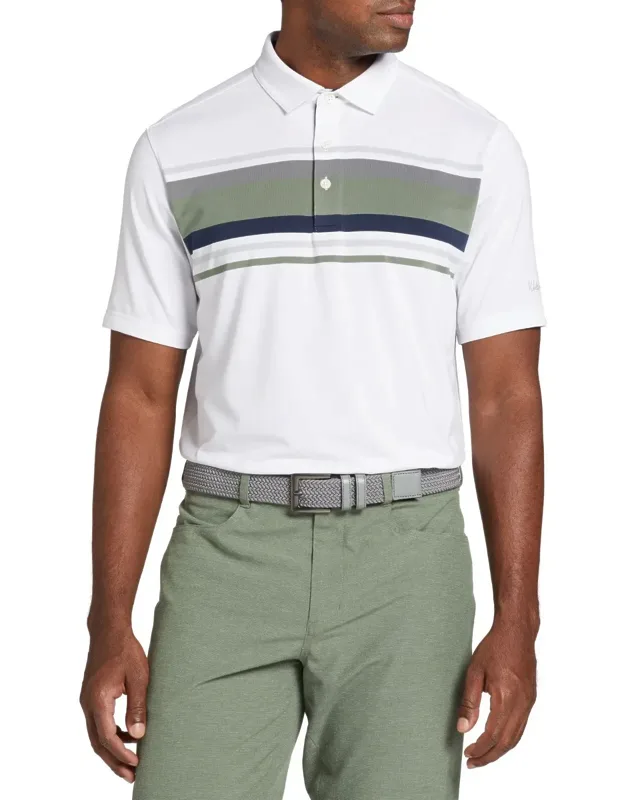 Performance Stripe Pullover Golf Shirt