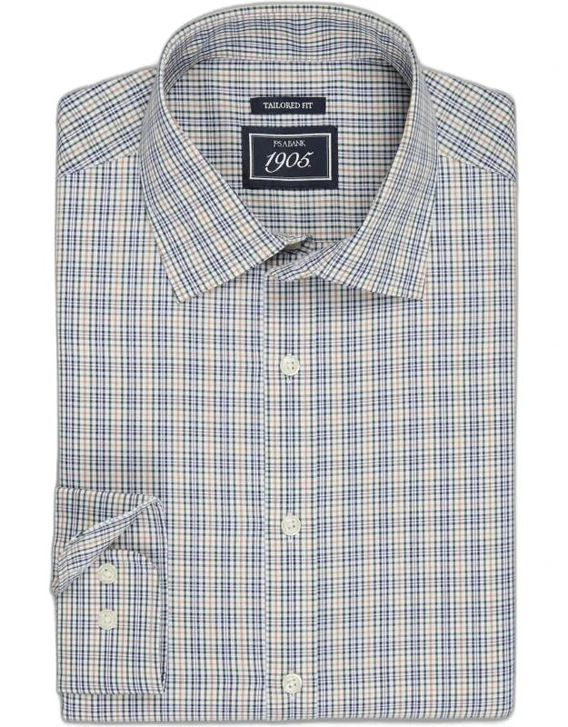 Tailored Fit Grid Check Comfort Stretch Casual Shirt