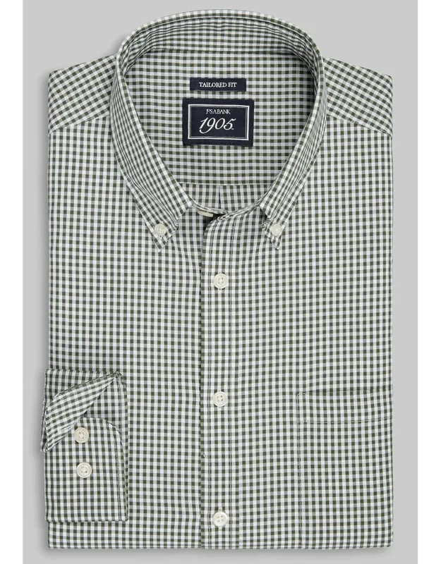 Tailored Fit Mini Check Comfort Stretch Casual Shirt