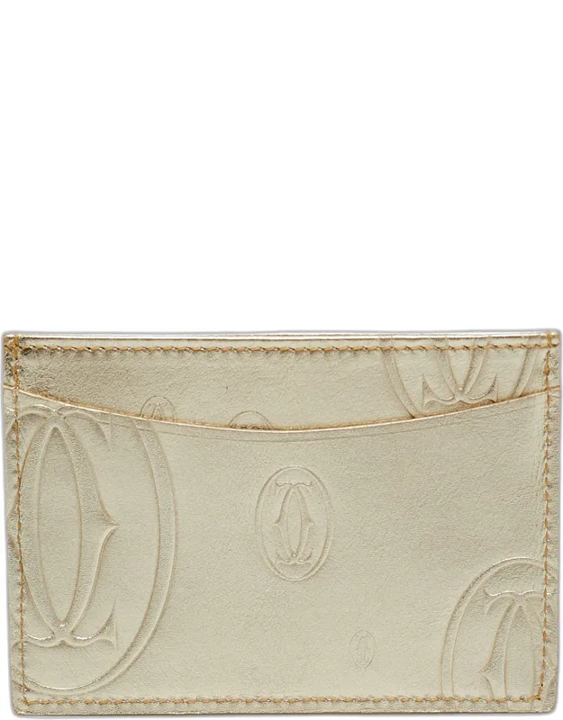 Gold Leather Happy Birthday Card Holder