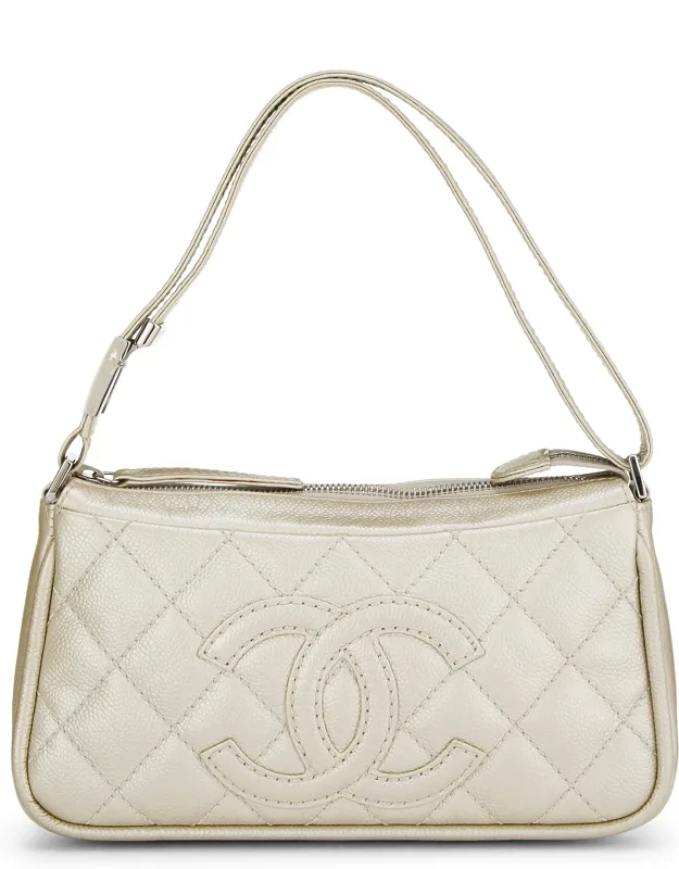 Gold Caviar Timeless 'cc' Shoulder Bag