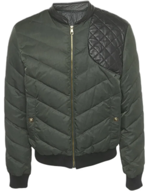 Synthetic Zip-up Quilted Down Jacket