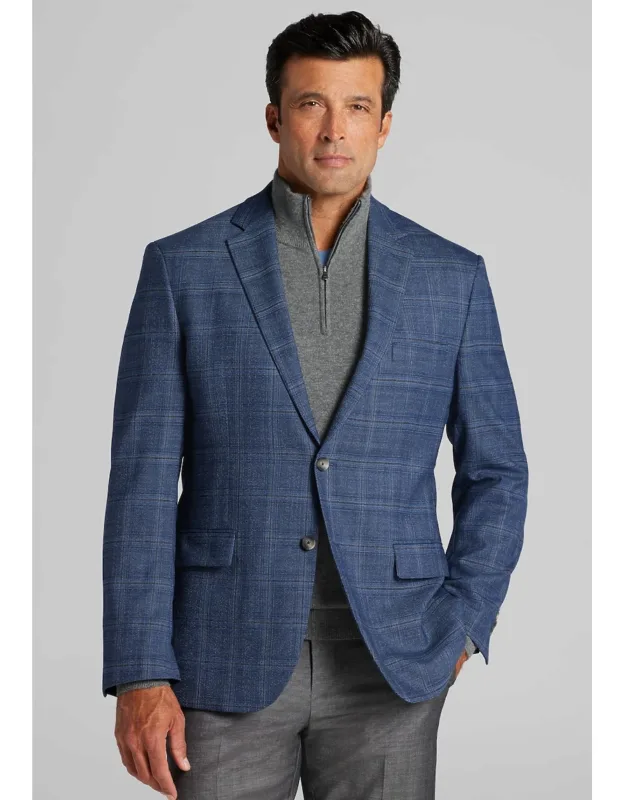 Traveler Coolmotion Traditional Fit Plaid Sportcoat