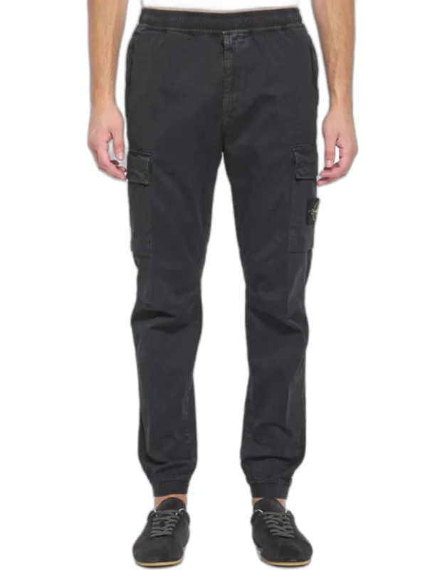Cargo Pants With Elastic Waistband And Zippered Pockets
