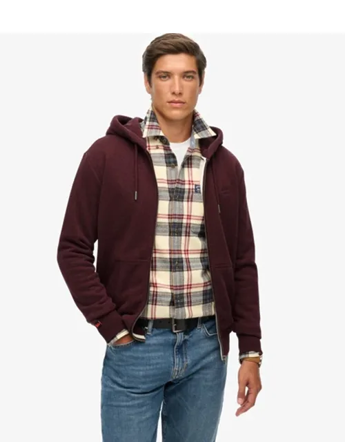 Essential Logo Half Brushed Zip Hoodie