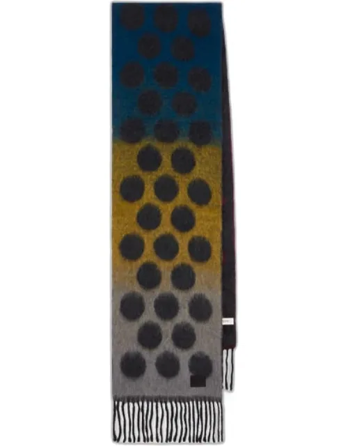 Block Polka Dot Merino Wool-blend Scarf